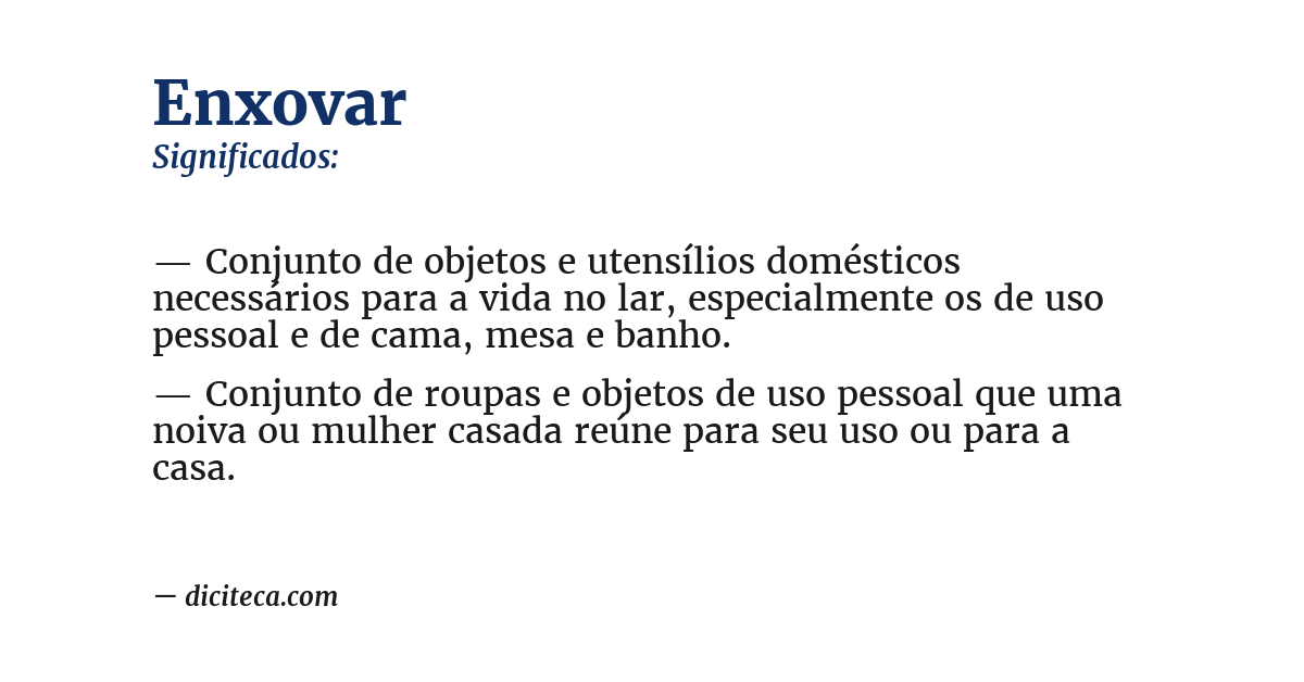 Significado de enxovar