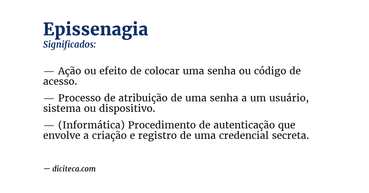 Significado de epissenagia