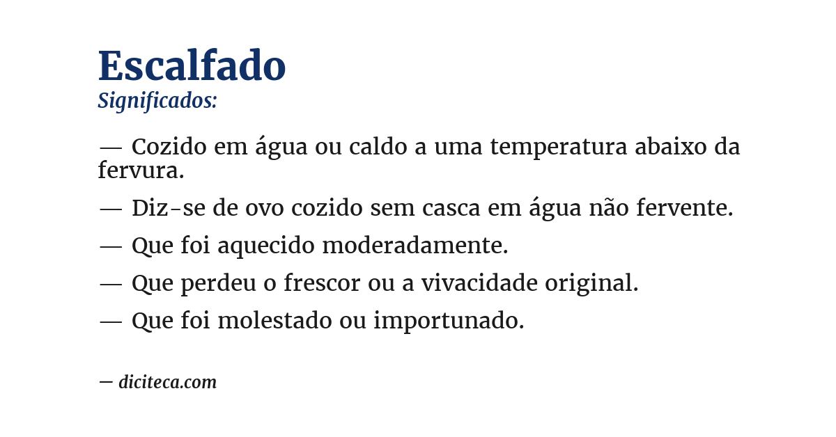Significado de escalfado