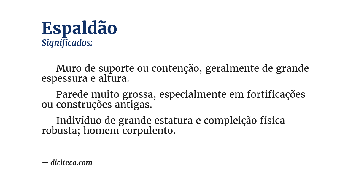 Significado de espaldão