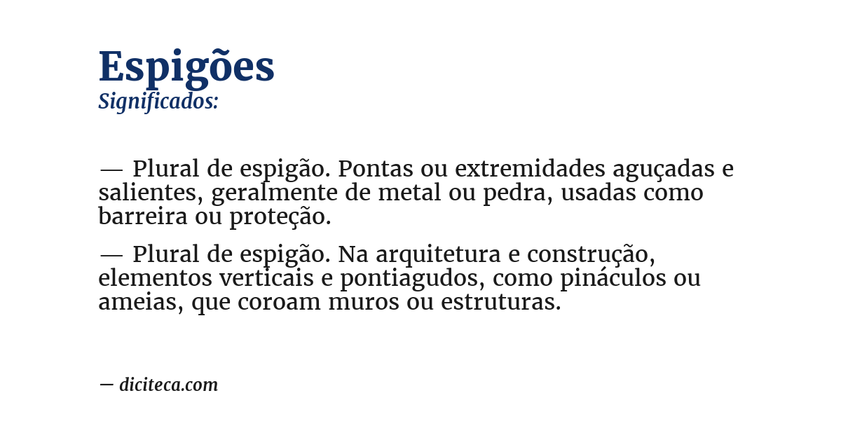 Significado de espigões