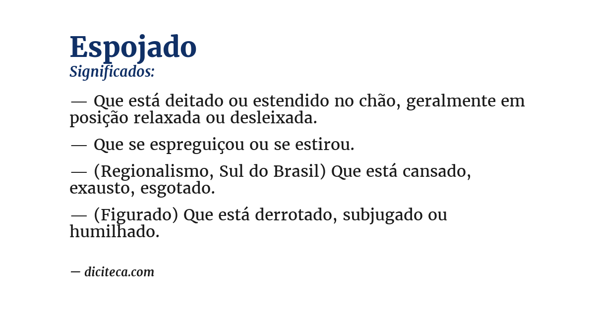 Significado de espojado