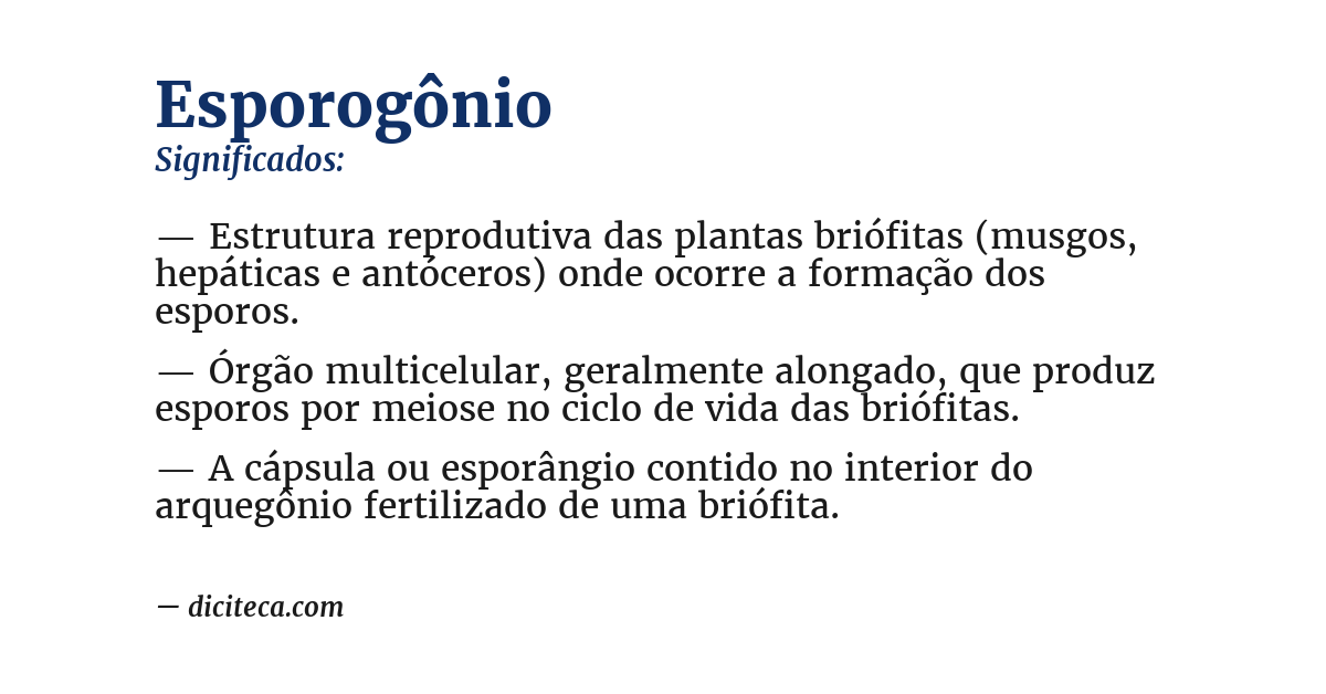 Significado de esporogônio