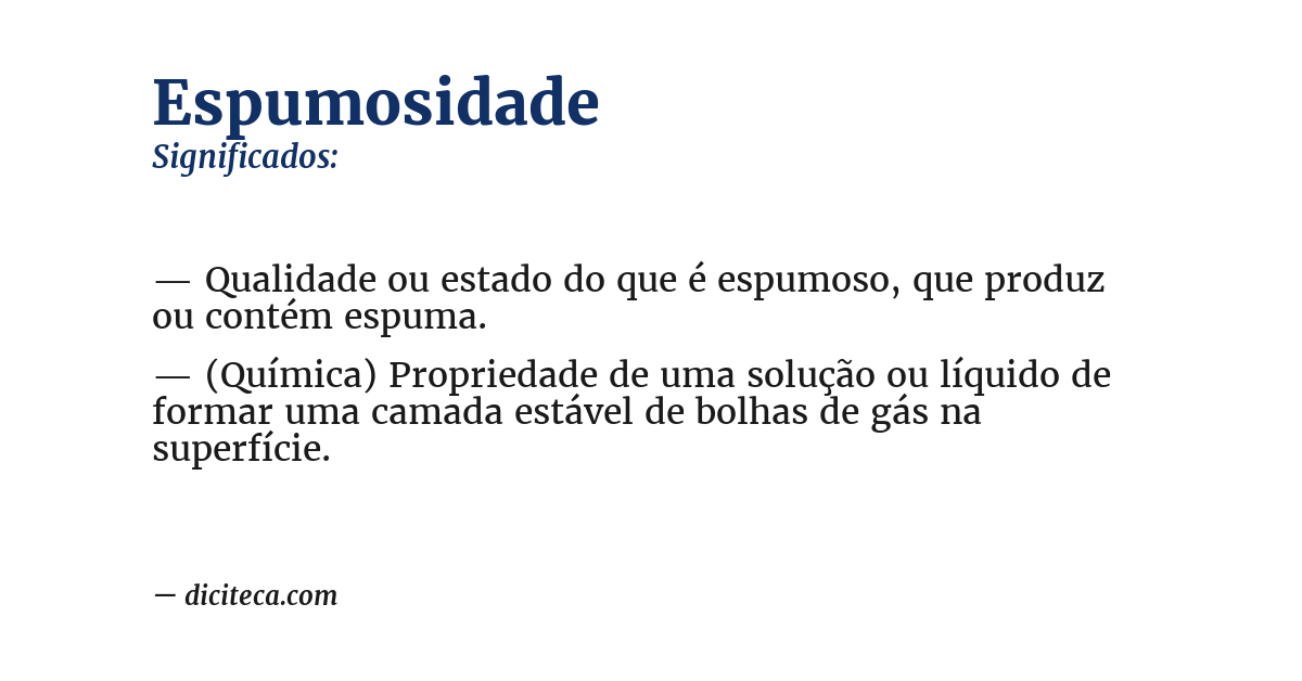 Significado de espumosidade