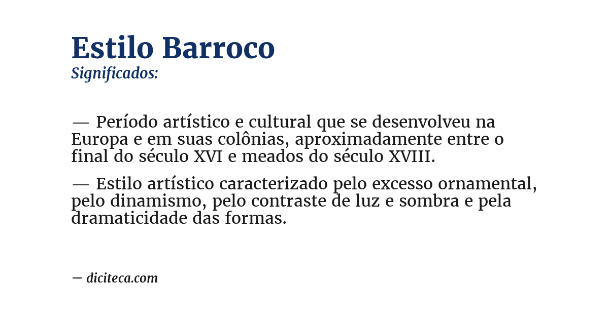 Significado de estilo barroco