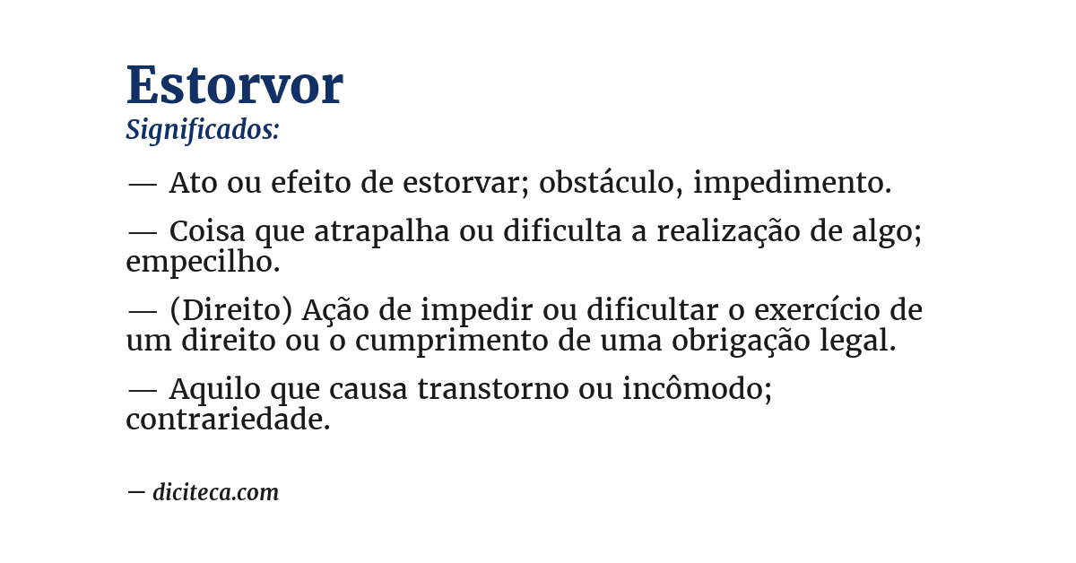 Significado de estorvor