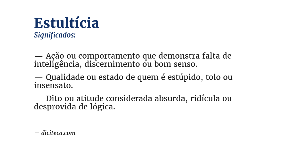 Significado de estultícia