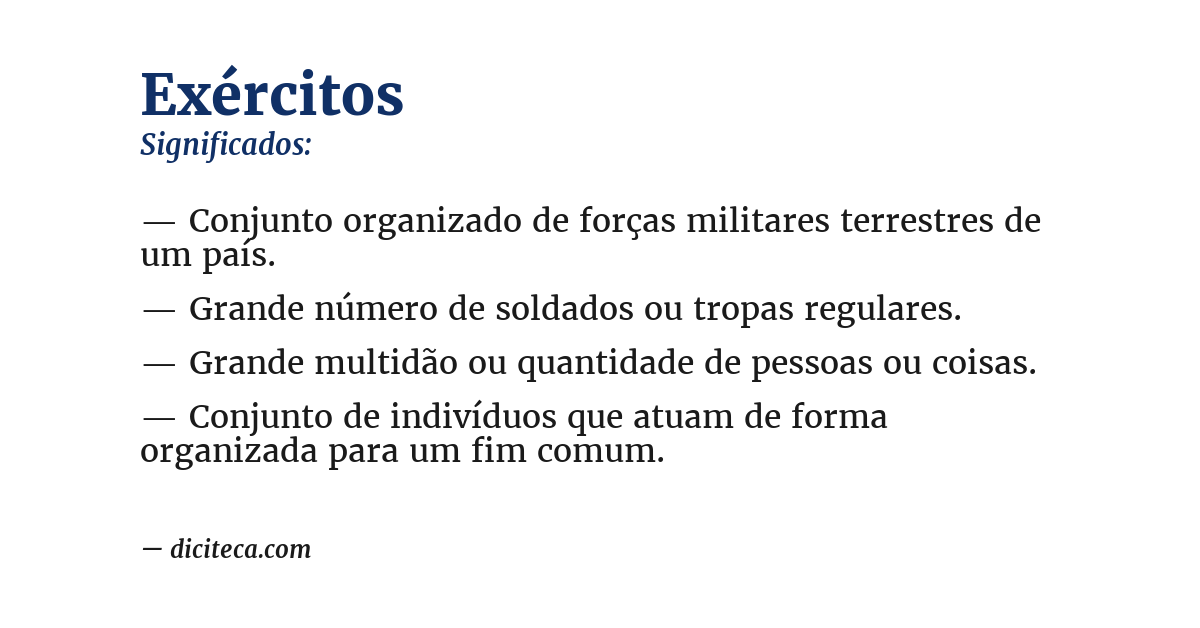 Significado de exércitos
