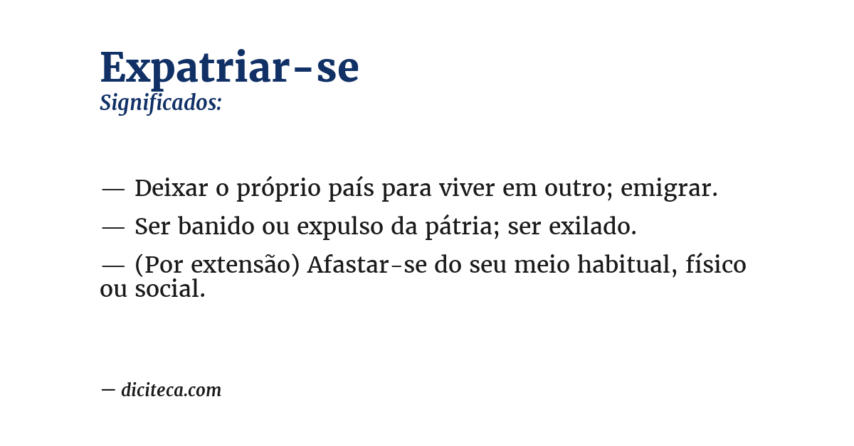 Significado de expatriar-se