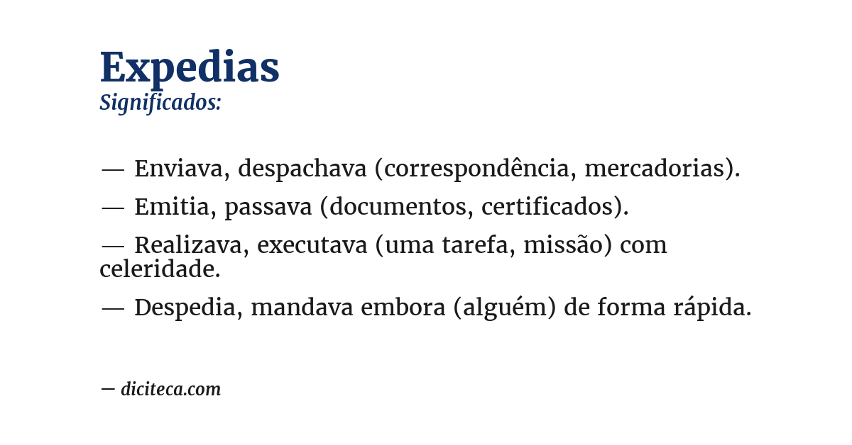 Significado de expedias