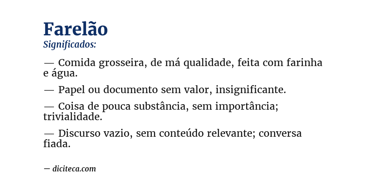 Significado de farelão