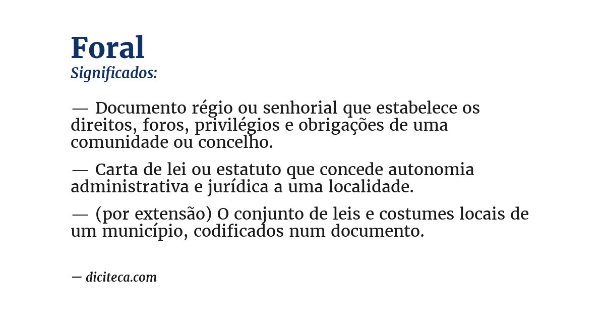 Significado de foral