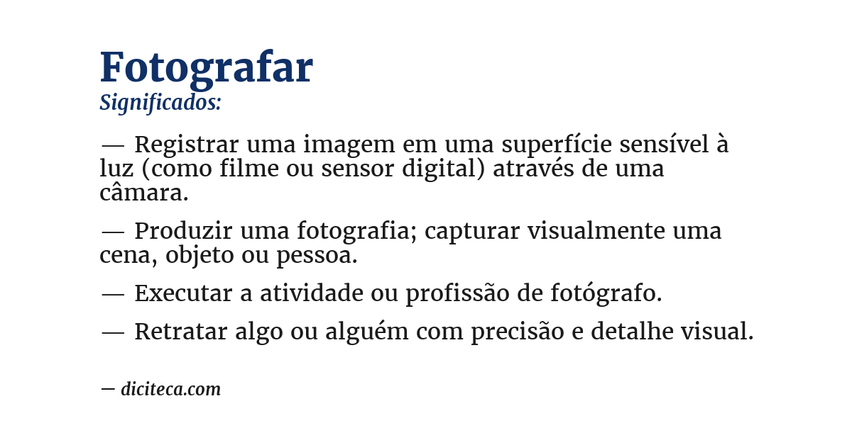 Significado de fotografar