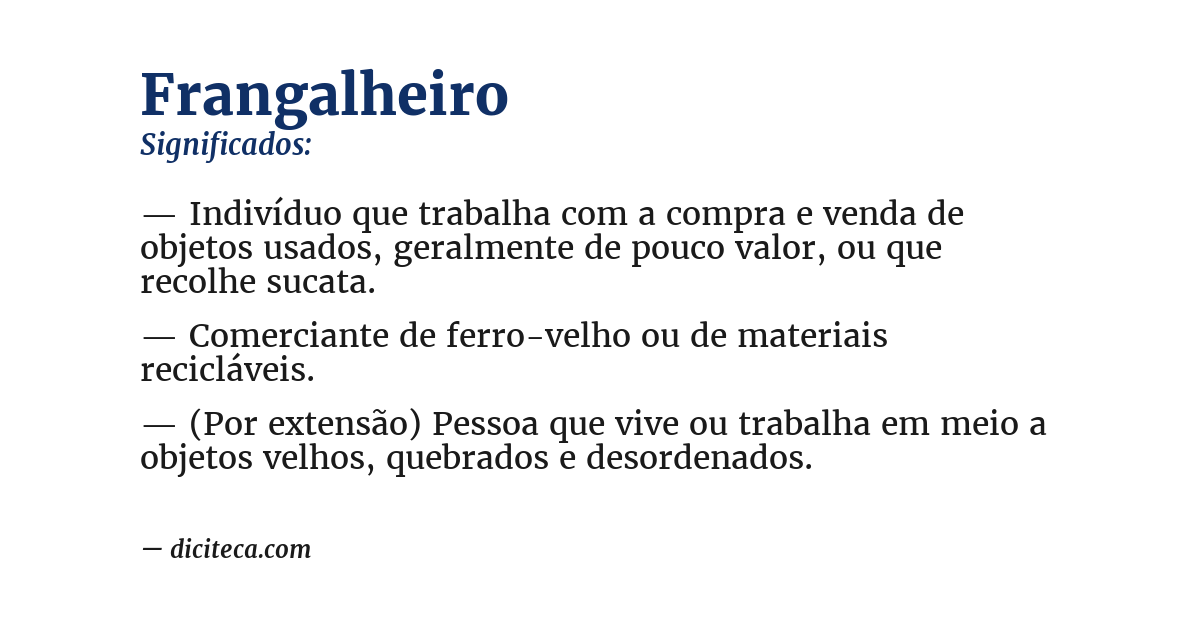 Significado de frangalheiro