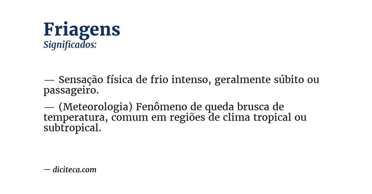 Significado de friagens