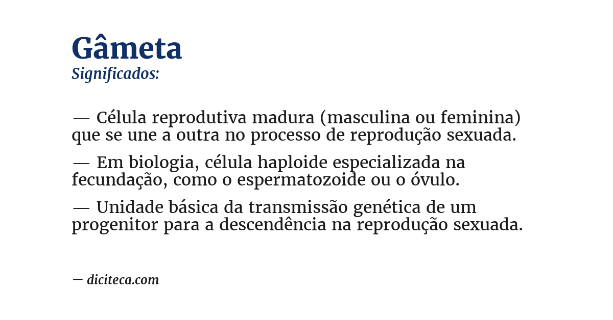 Significado de gâmeta