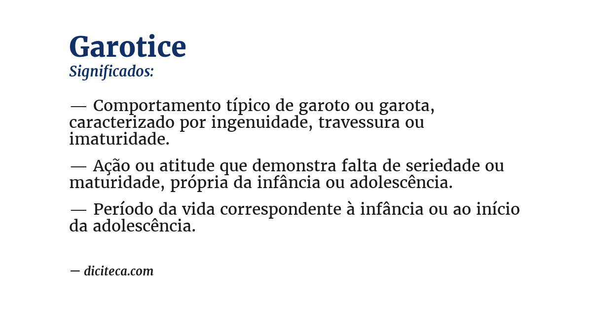 Significado de garotice