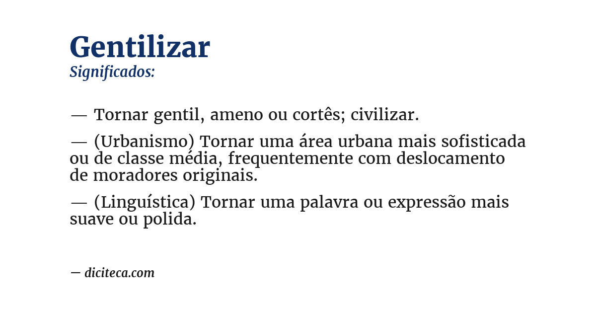 Significado de gentilizar