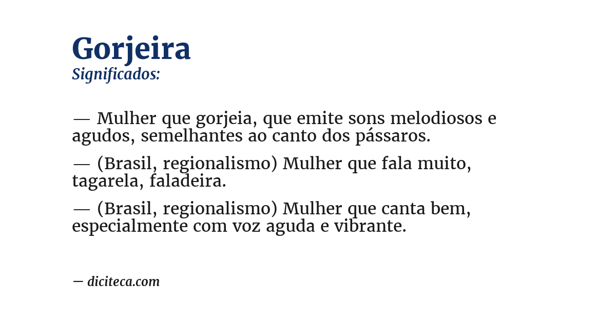 Significado de gorjeira