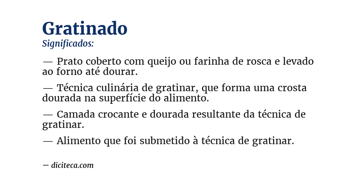 Significado de gratinado