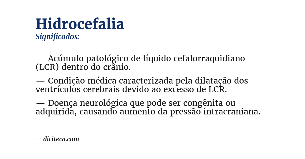 Significado de hidrocefalia