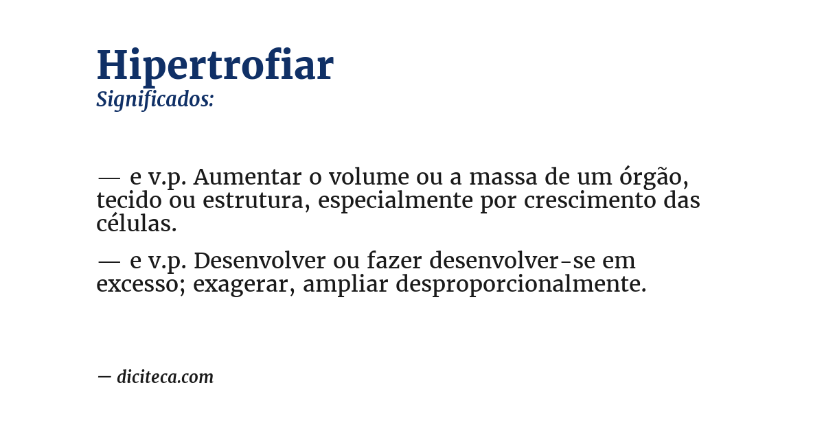 Significado de hipertrofiar
