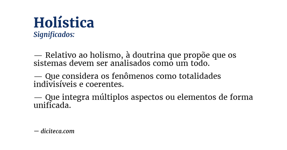 Significado de holística