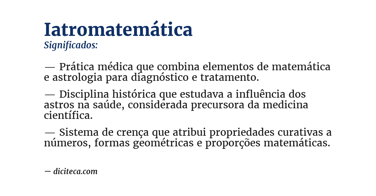 Significado de iatromatemática