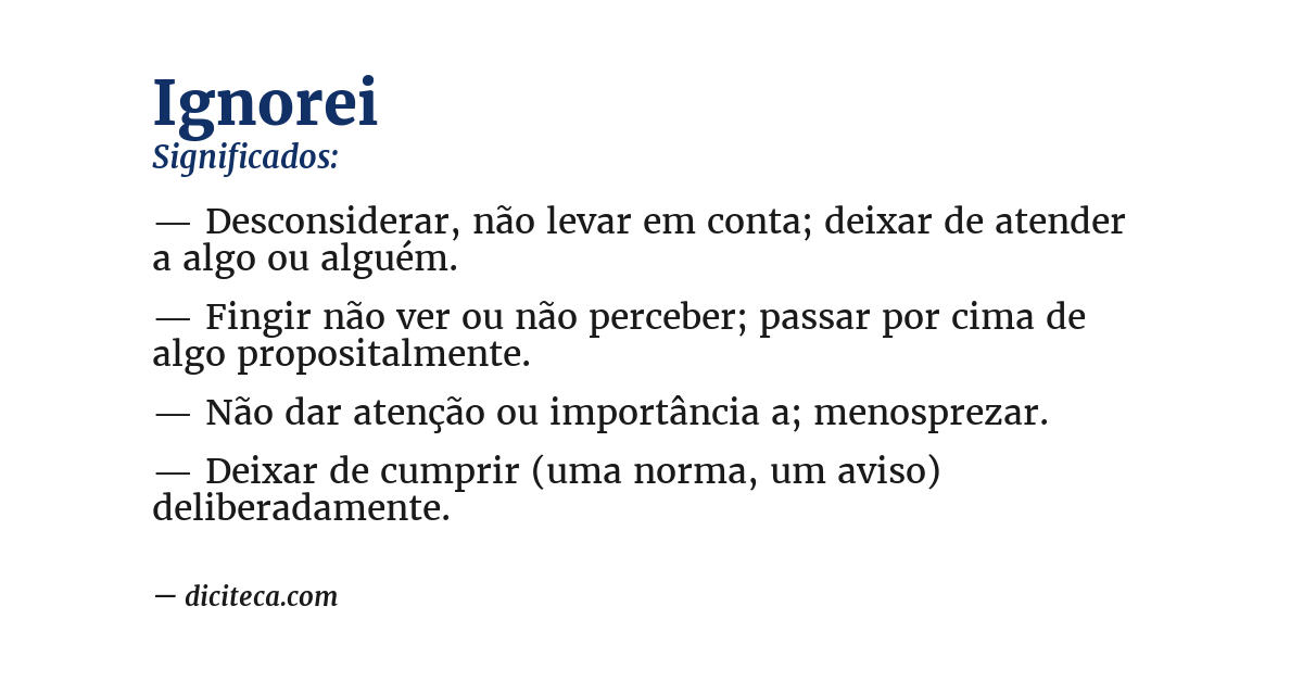 Significado de ignorei
