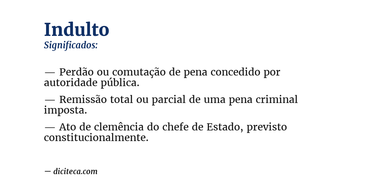 Significado de indulto