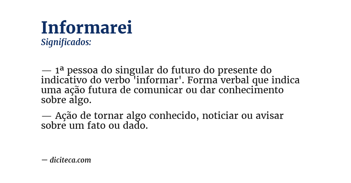 Significado de informarei