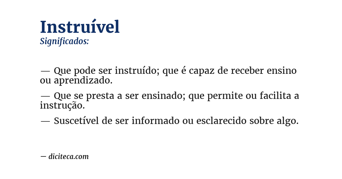 Significado de instruível