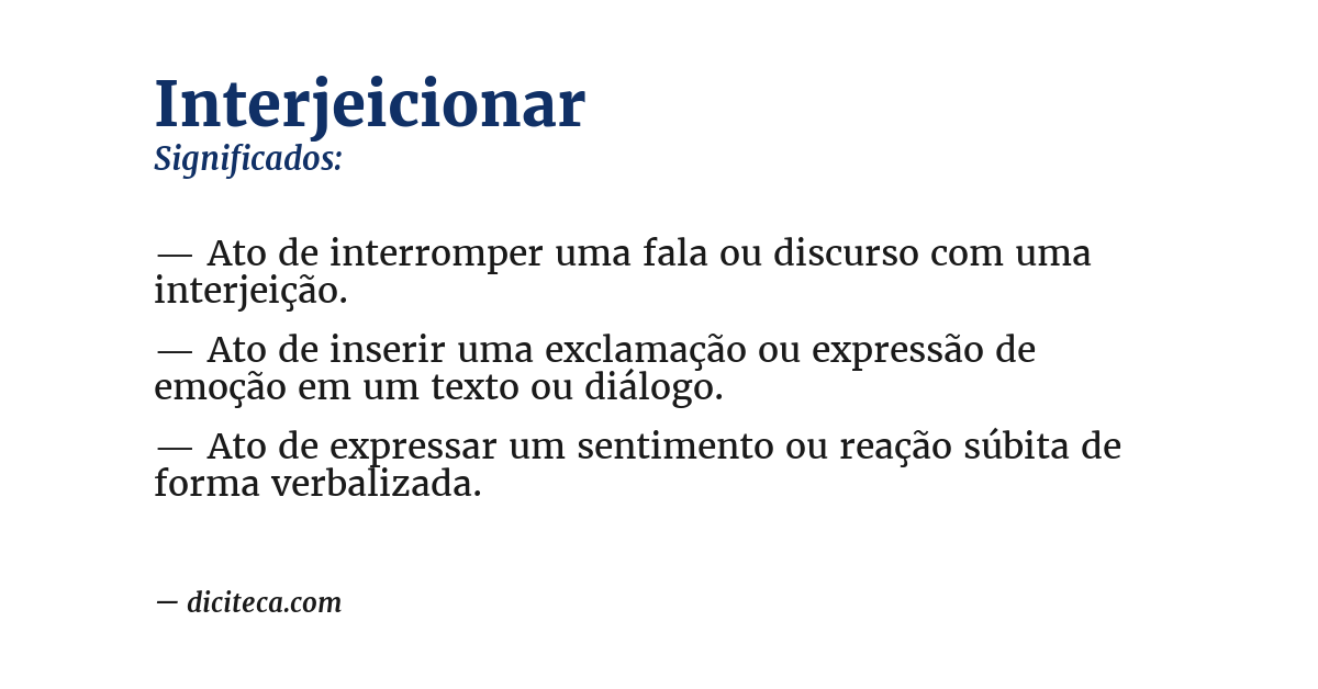 Significado de interjeicionar