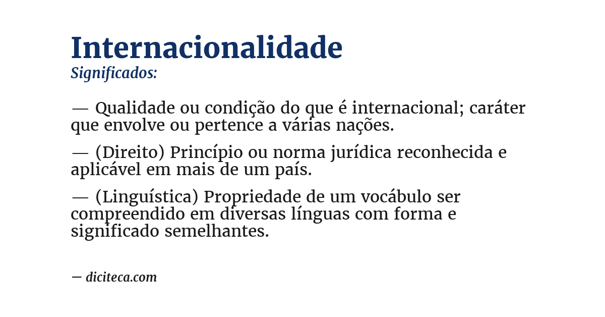 Significado de internacionalidade