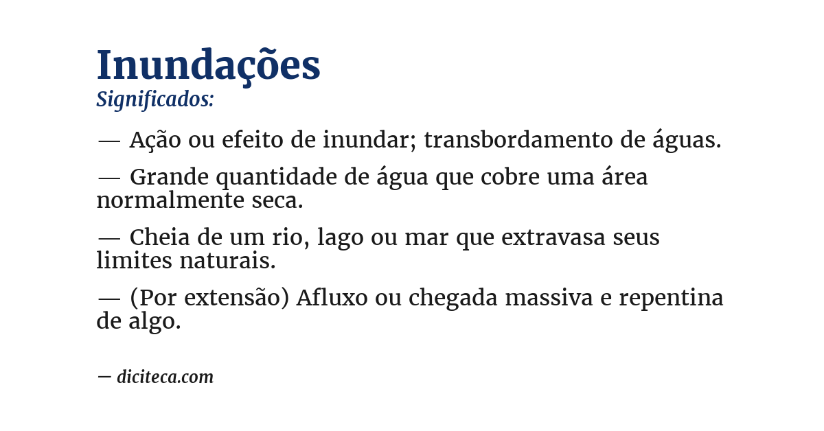 Significado de inundações