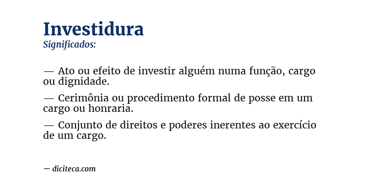 Significado de investidura