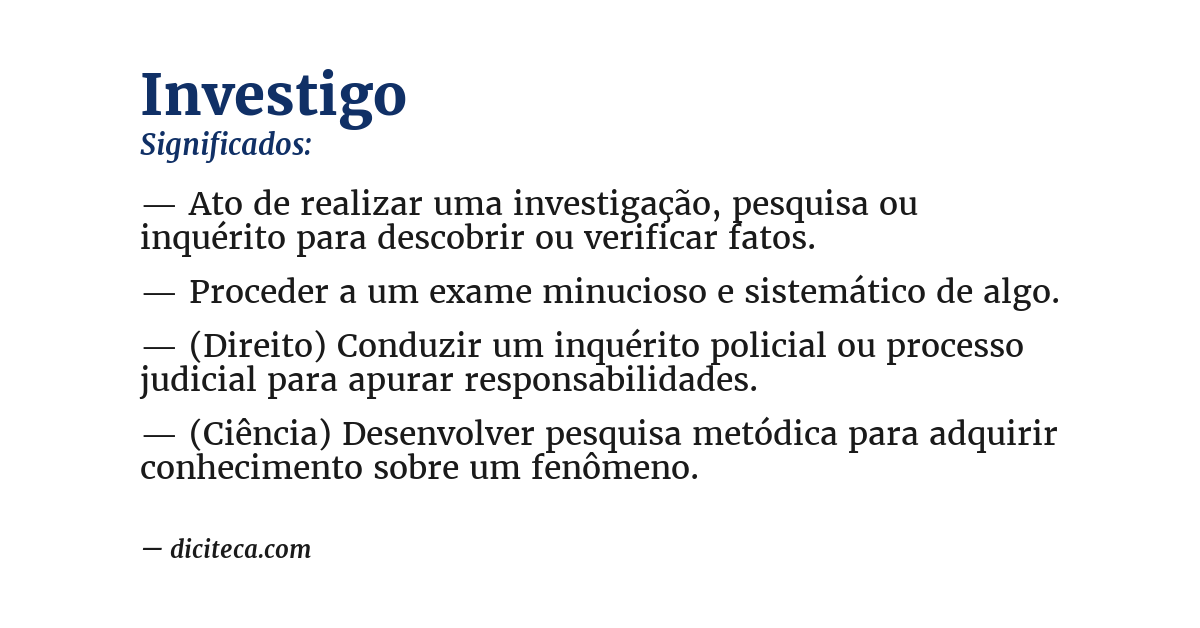 Significado de investigo