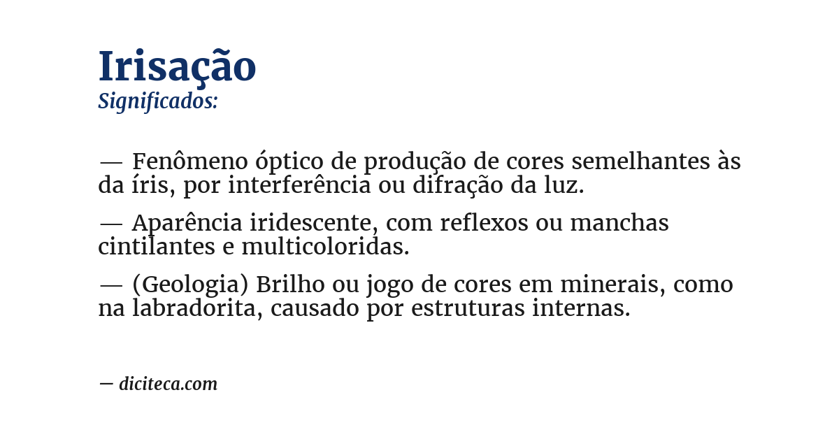 Significado de irisação