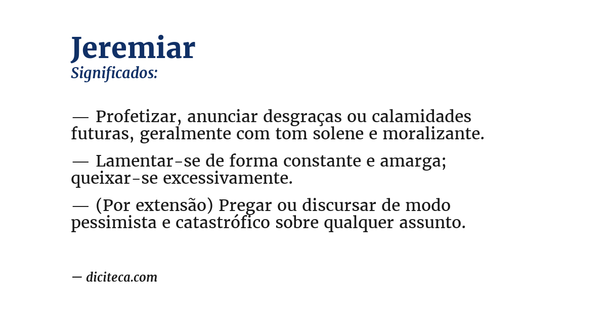 Significado de jeremiar