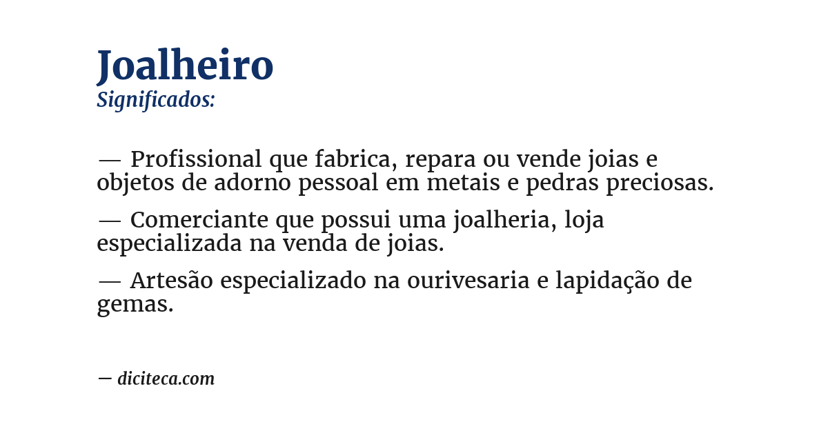 Significado de joalheiro