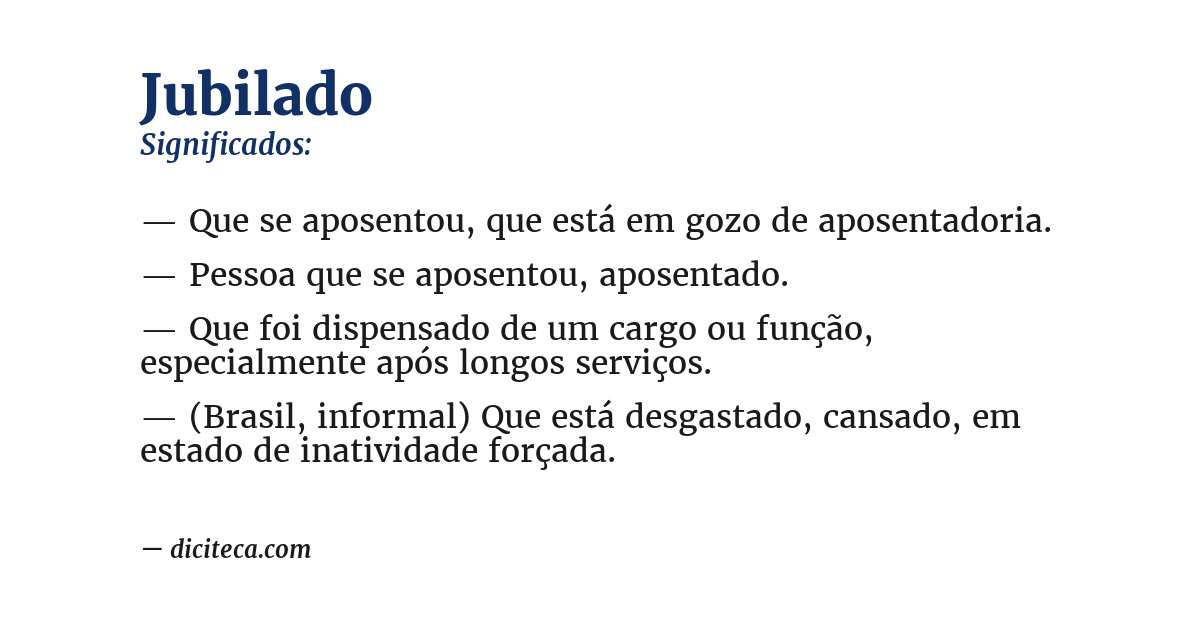 Significado de jubilado