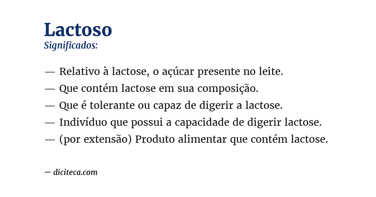 Significado de lactoso