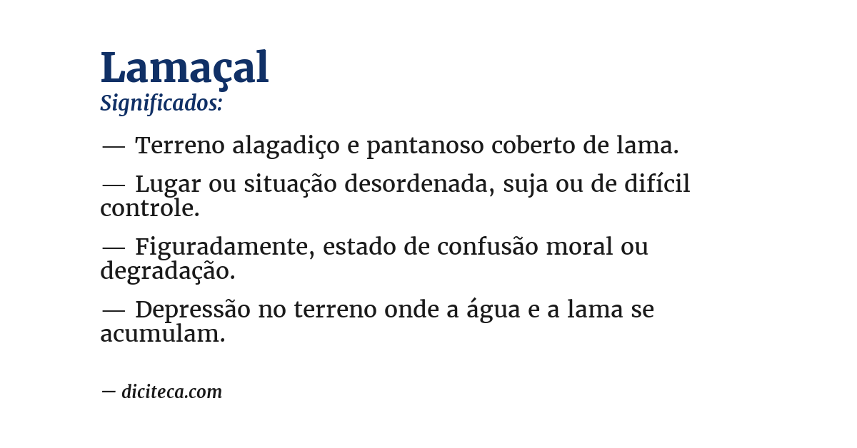 Significado de lamaçal
