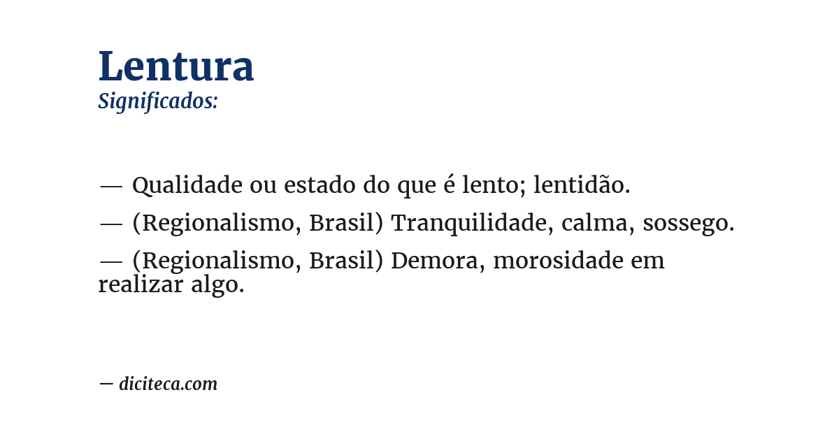 Significado de lentura