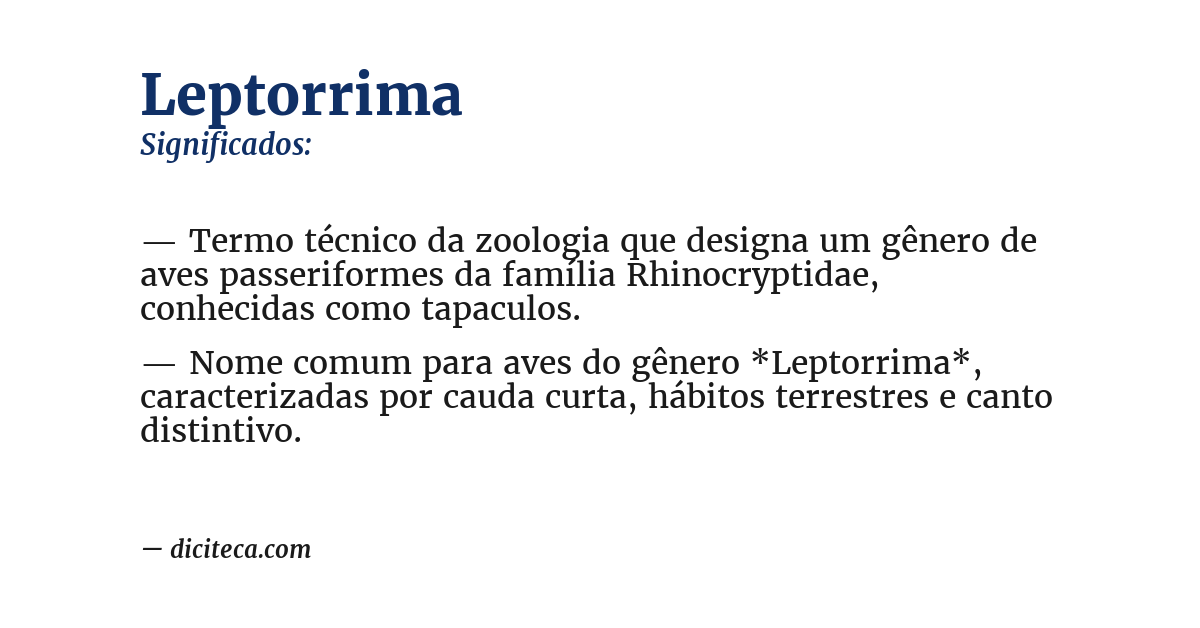 Significado de leptorrima