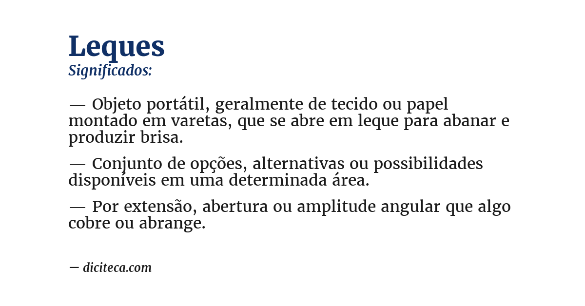 Significado de leques