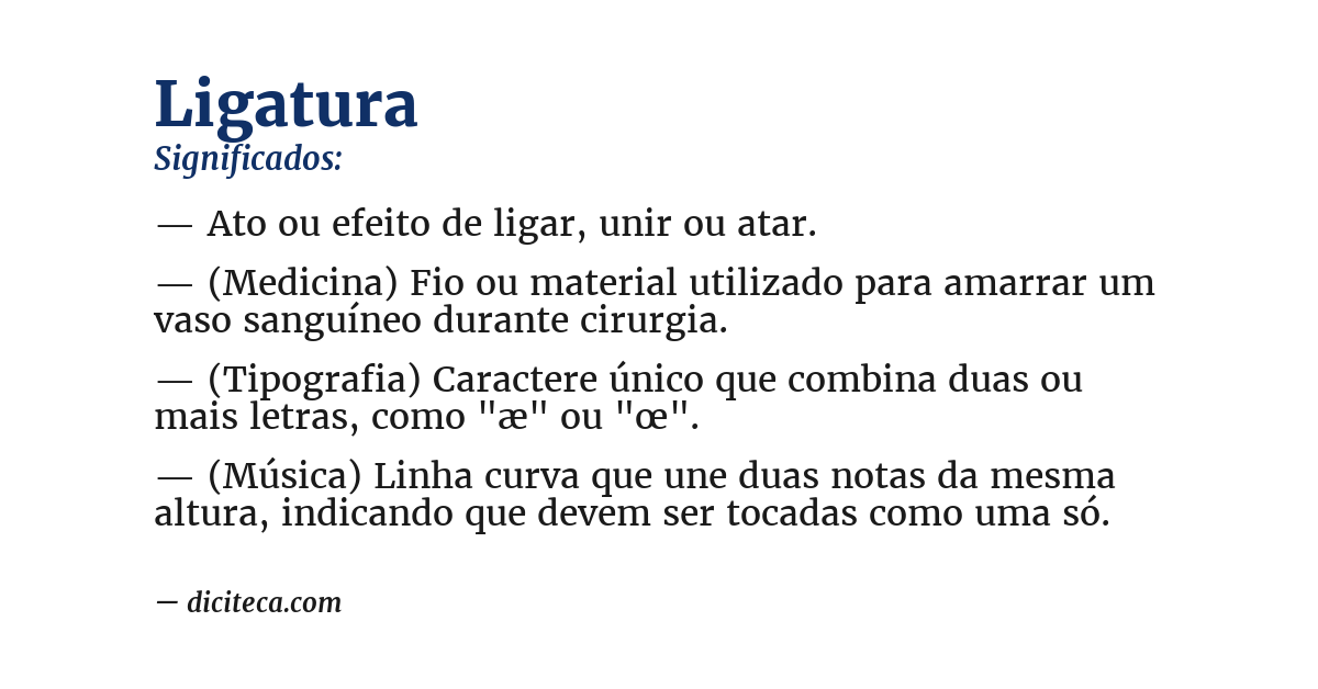 Significado de ligatura