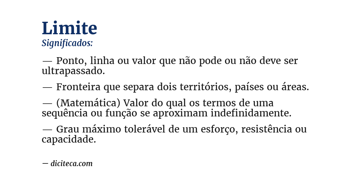 Significado de limite