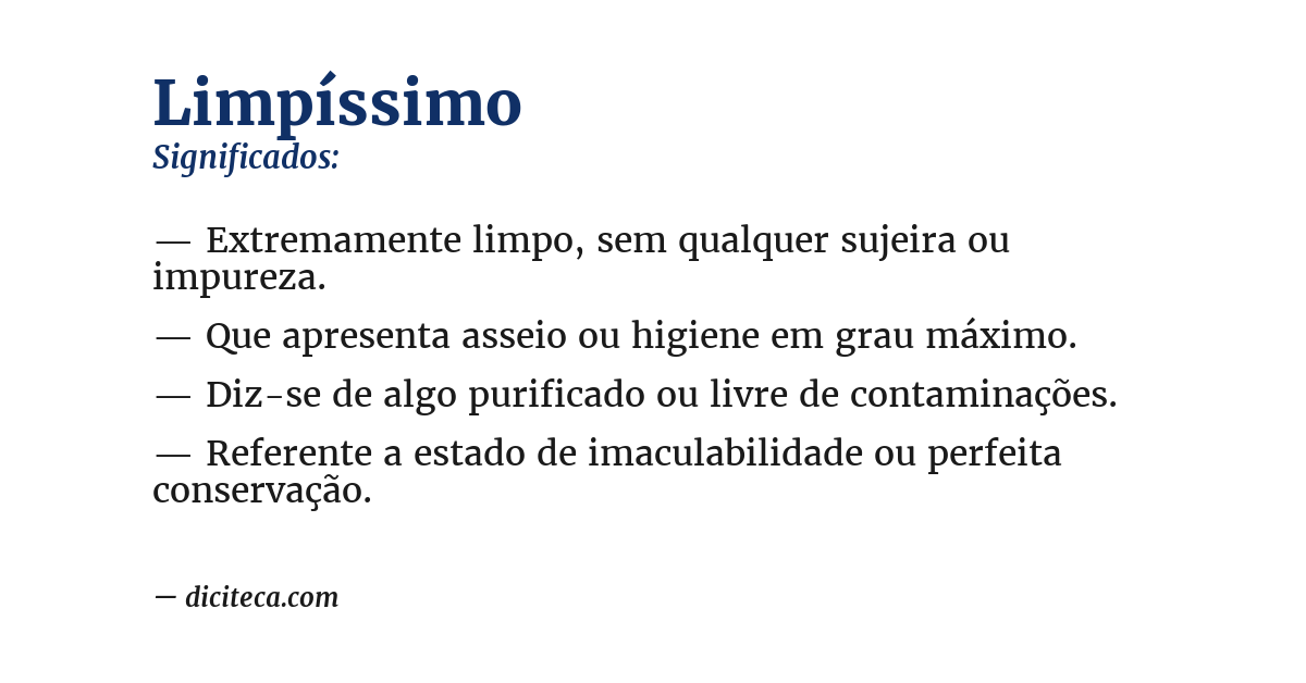 Significado de limpíssimo