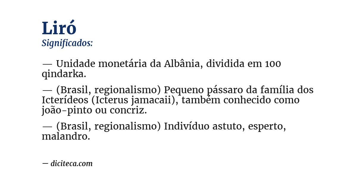 Significado de liró